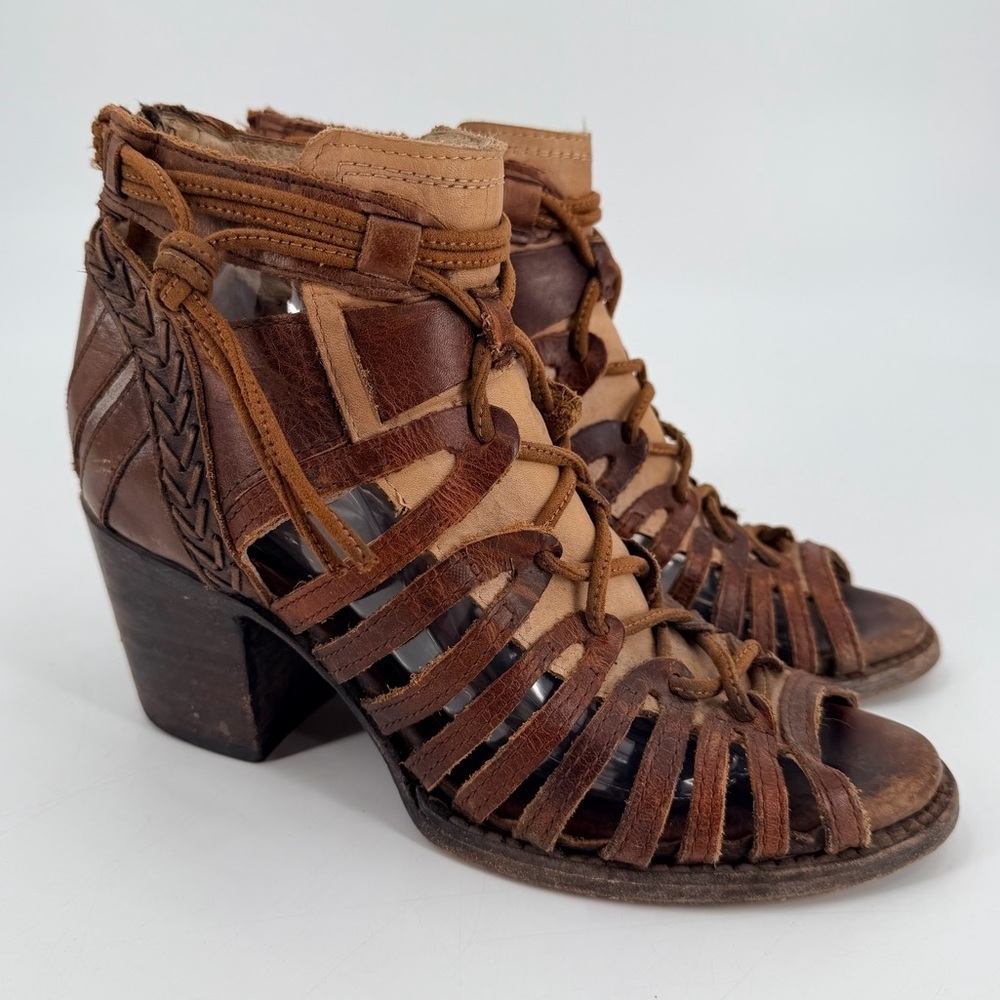 Freebird by Steven Wazee Brown Leather Western Boho Boots 8